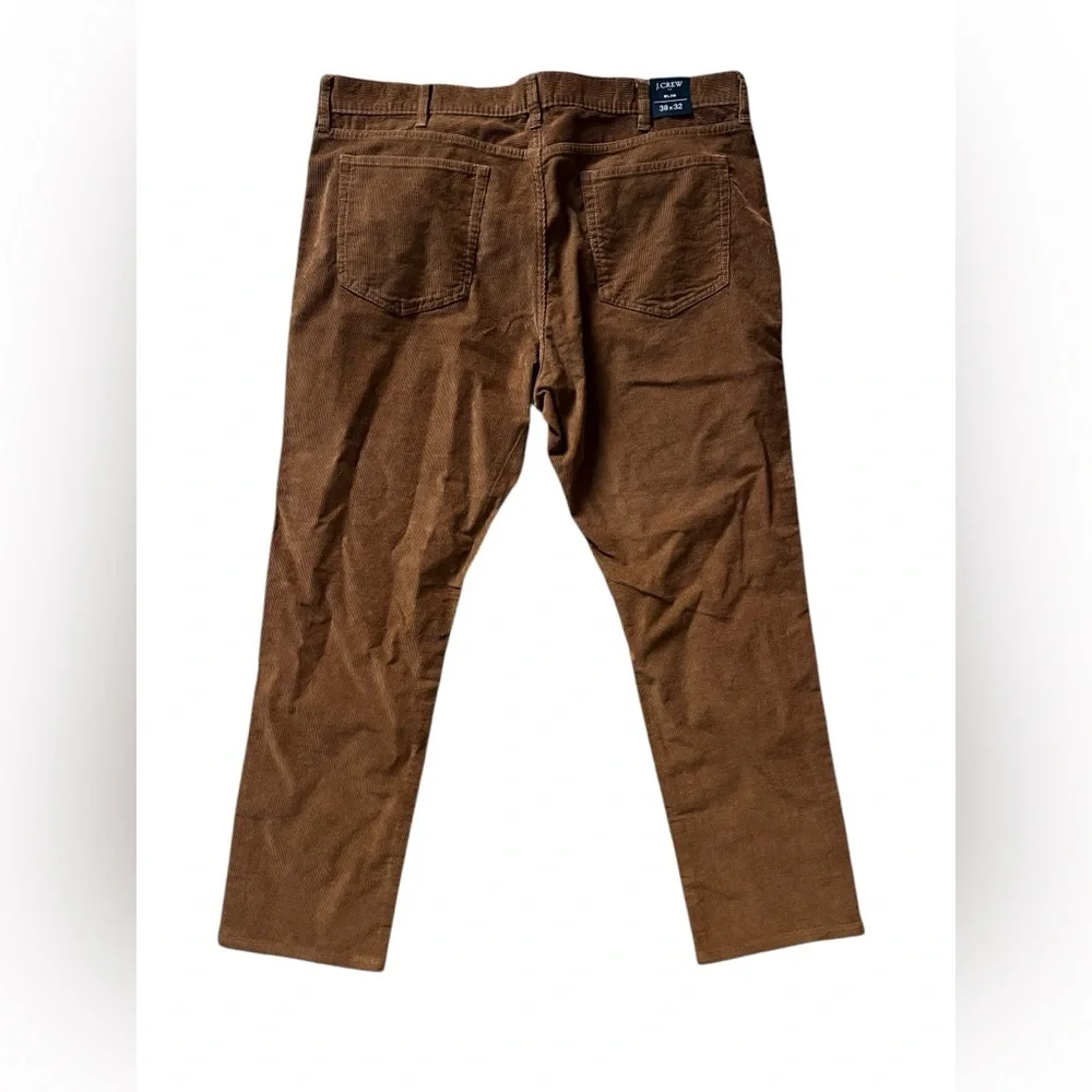 J Crew Flex Pants Men's 38x32 Brown Chino Corduroy Straight Slim Fit BOTTOM NWT✅